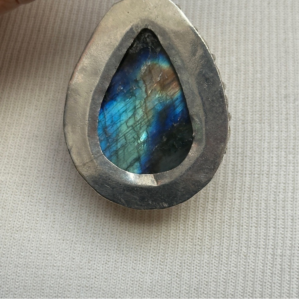 Teardrop Shape Labradorite Pendant - Unique Blue Flash - Picture 3 of 9